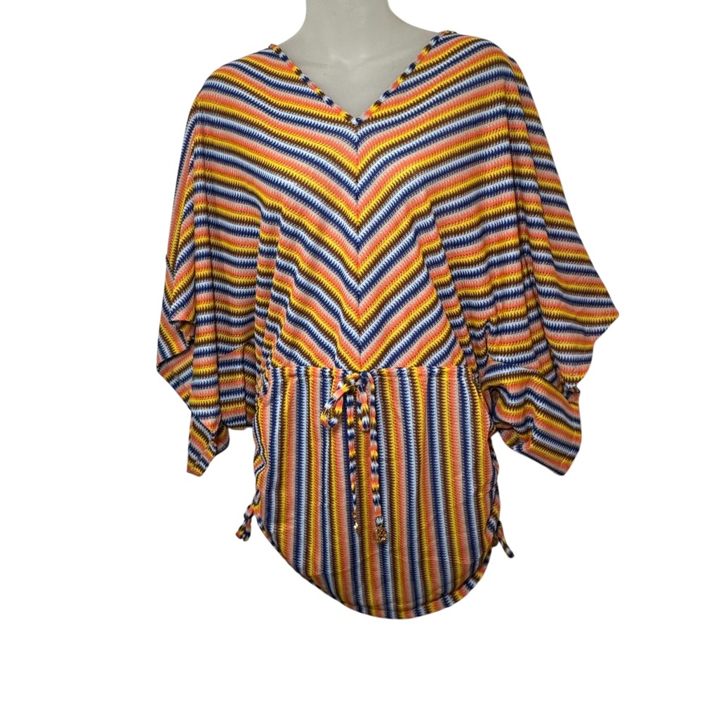 NWT  LULI FAMA Miami Chevron print‎ Cabana V-neck Swimsuit Cover-up Size M - Picture 4 of 12